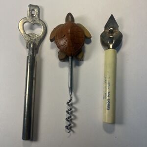 Vintage Turtle Corkscrew & Bottle Opener Set
